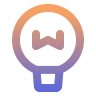 Light bulb icon set against a vibrant purple and orange background, symbolizing creativity and innovation.